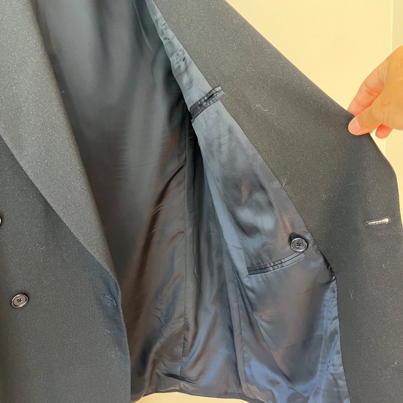 FENDI Men Jacket Sz 40/ L  Black Shiny Blue Sparkles Double Breasted Wool Blazer - Picture 4 of 10